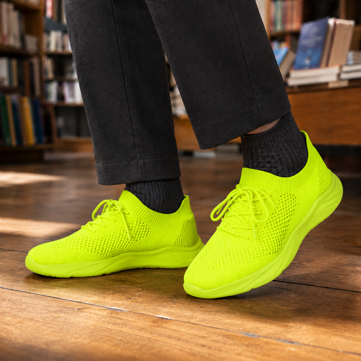 Draufsicht auf die offenen Obermaterialien der Sneaker