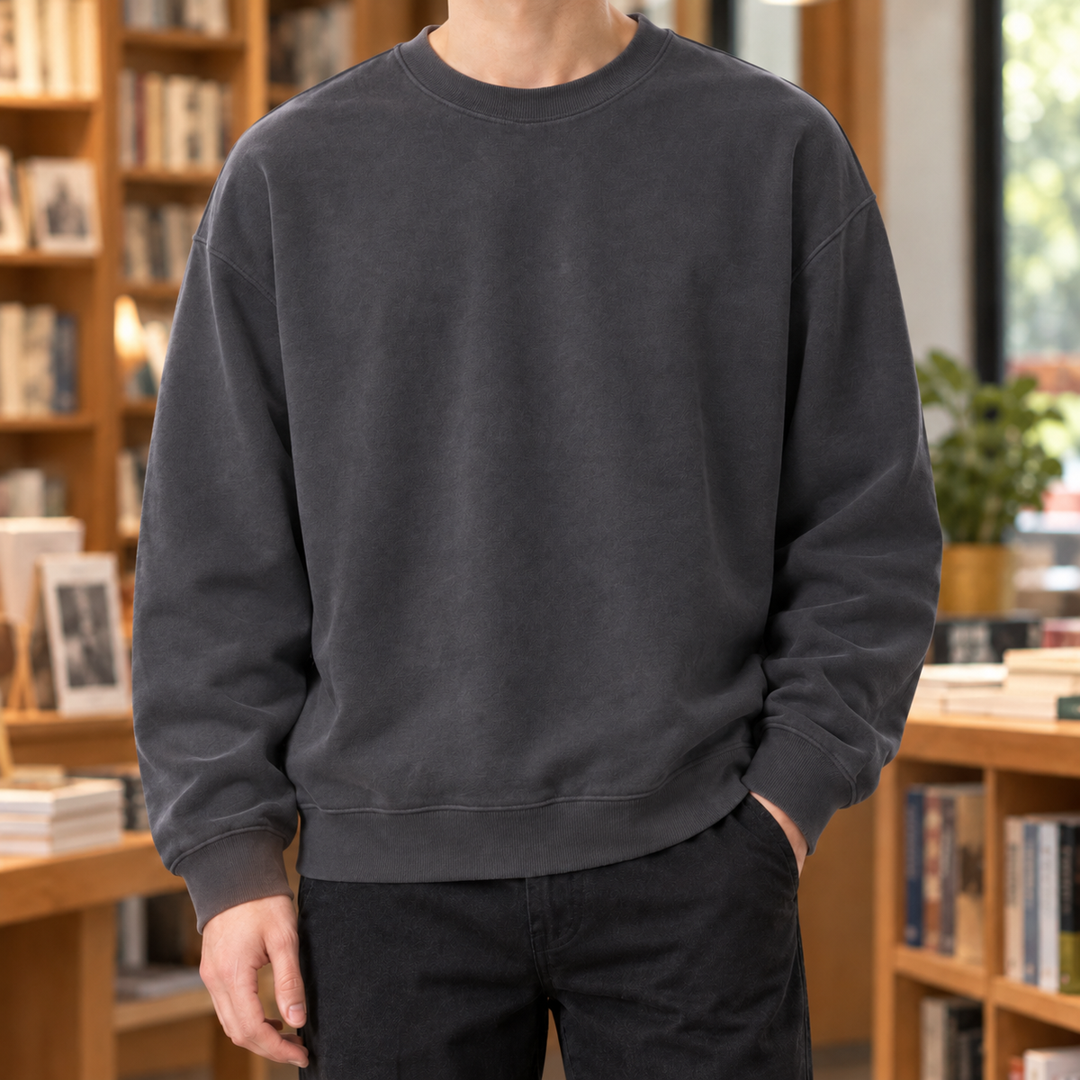 Baumwollmix Pullover Mit Rundhalsausschnitt