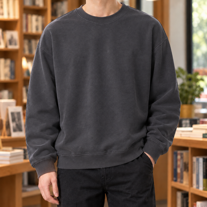 Baumwollmix Pullover Mit Rundhalsausschnitt