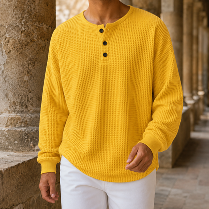 Waffelstrickpullover für Herren als lässiges Oberteil für den Alltag
