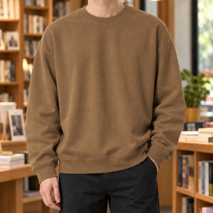 Baumwollmix Pullover Mit Rundhalsausschnitt