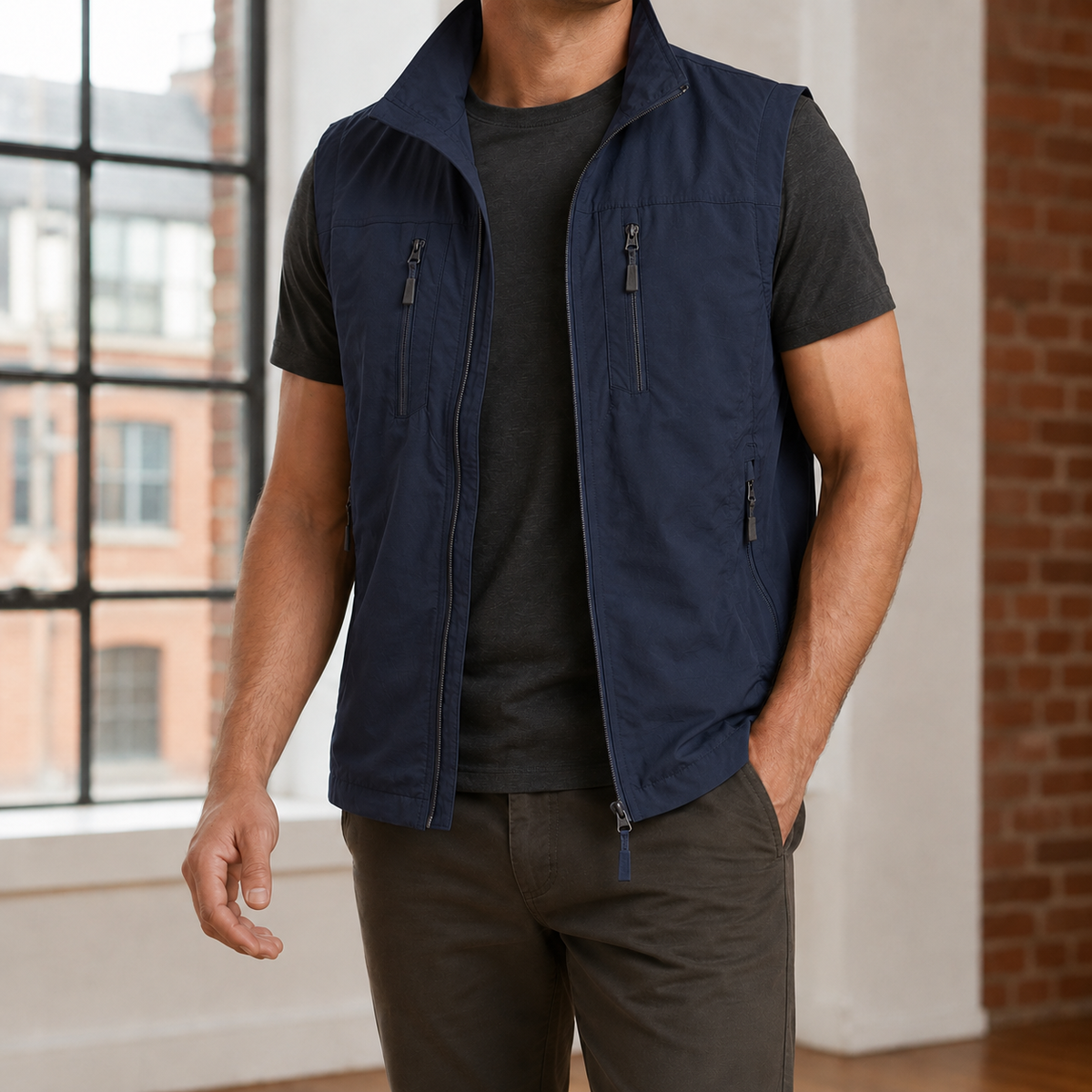 Leichte Utility-Weste als vielseitige Ergänzung für Alltagslooks