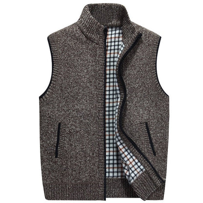 Men's Knit Vest With Stand-Up Collar