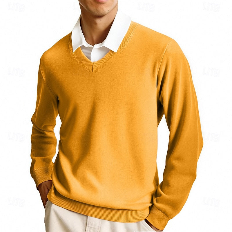 Herren Pullover Mit V Ausschnitt Aus Feinstrick