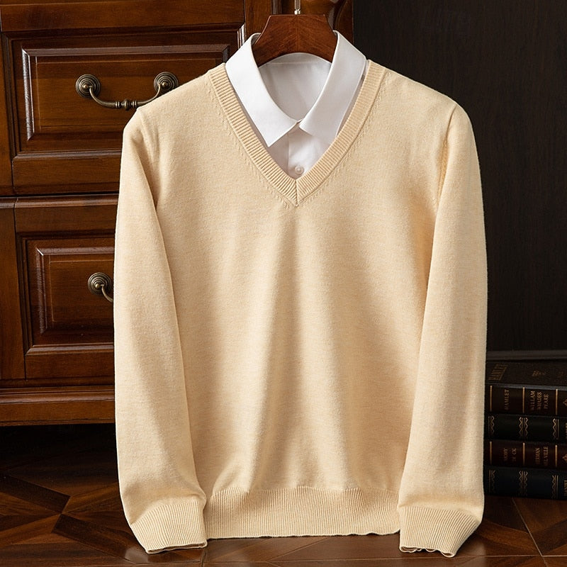 Herren Pullover Mit V Ausschnitt Aus Feinstrick