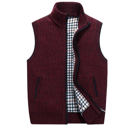 Men's Knit Vest With Stand-Up Collar