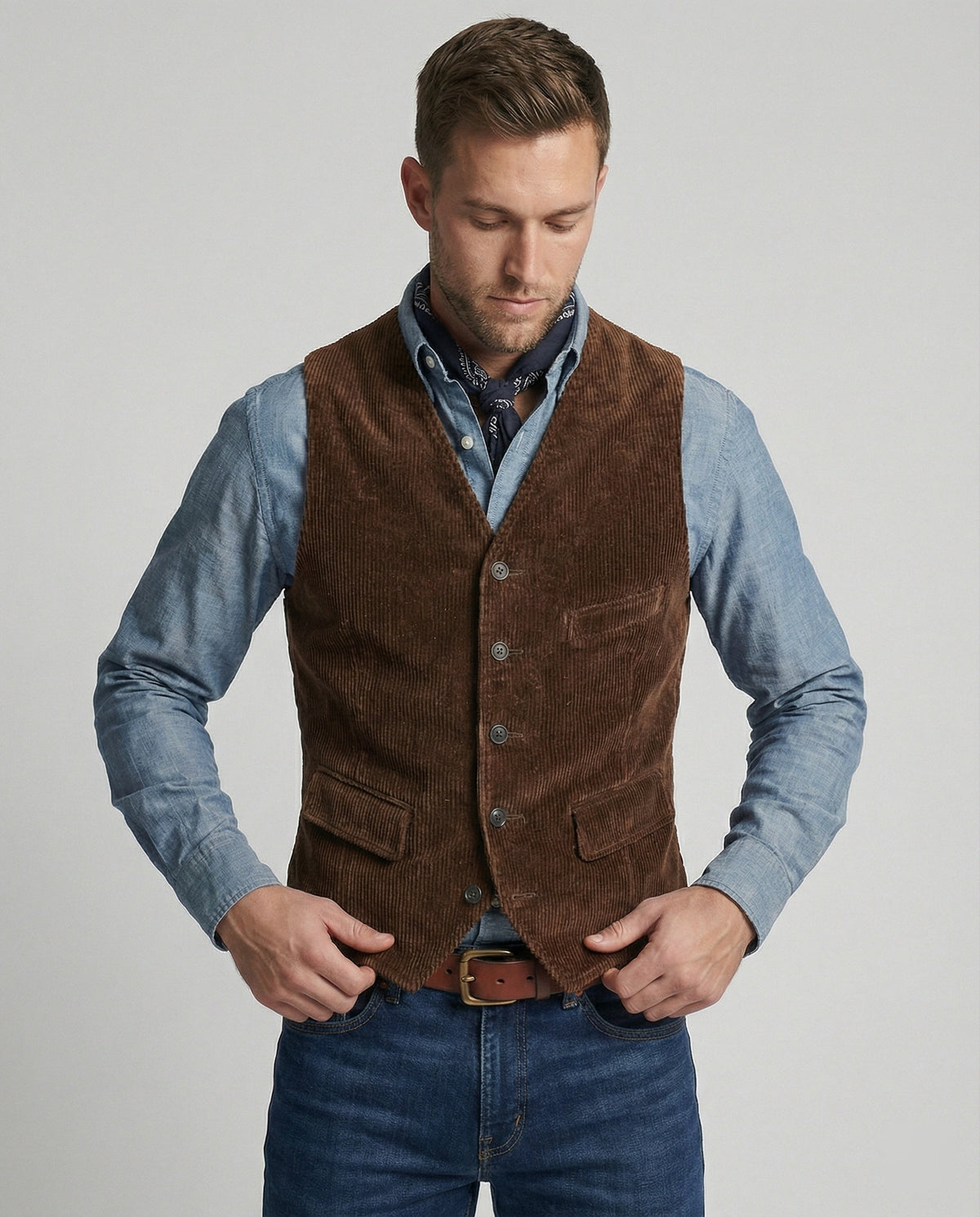 Herren Cordweste Klassischer Schnitt