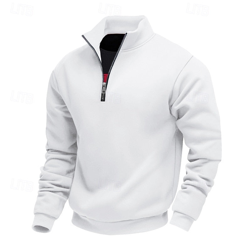 Men's Troyer Sweater With Short Zipper