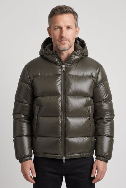 Herren Steppjacke Mit Kapuze Für Herbst Und Winter