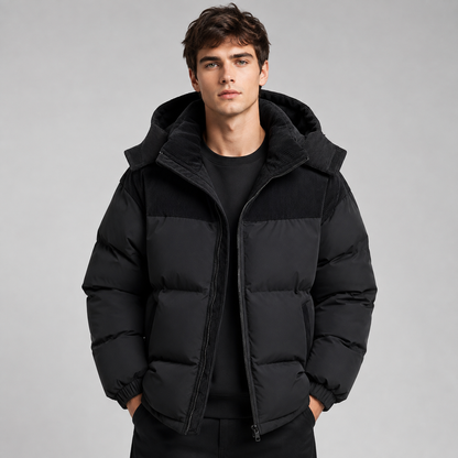 Herren Oversized Steppjacke Mit Kapuze