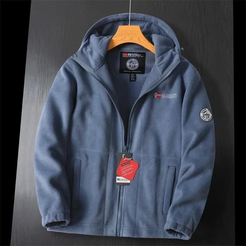 Heritage fleece jacket with embroidered patch