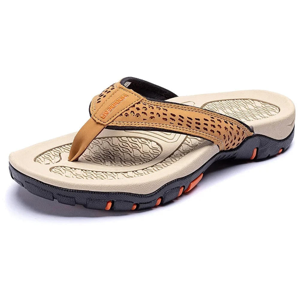 Herren-Zehensandalen mit schwarzer Profilsohle für Outdoor-Aktivitäten