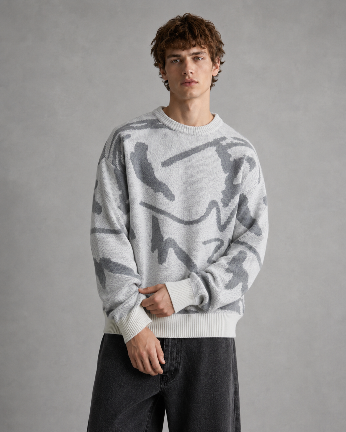 Herrenpullover mit abstraktem Muster für lässige Alltagslooks