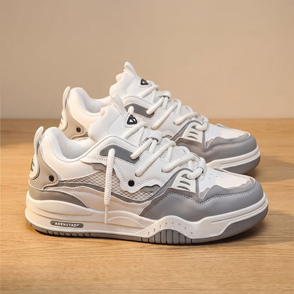 Herren Chunky Low-Top Sneaker In Weiß Und Grau