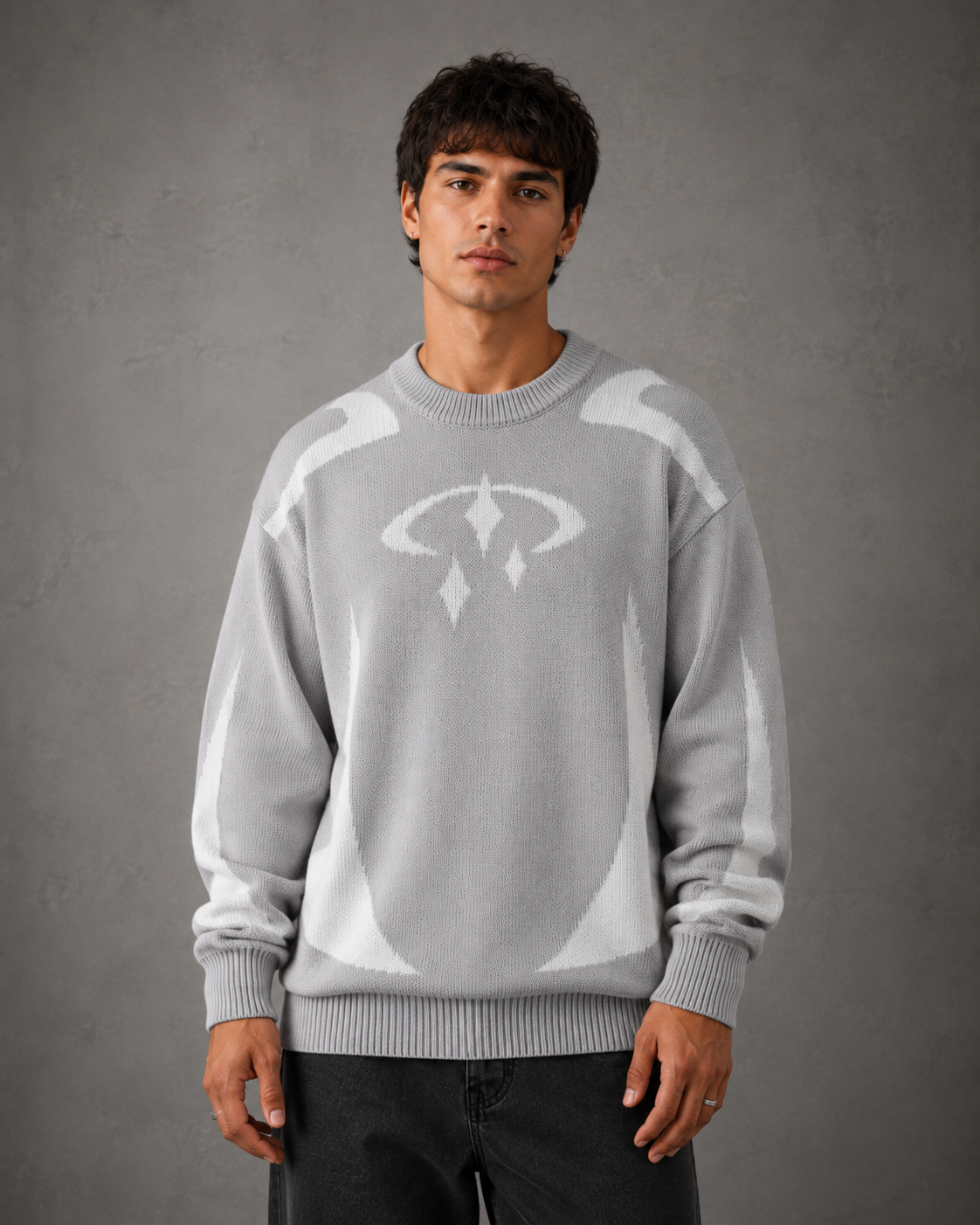 Herren Strickpullover Mit Grafik Relaxte Passform
