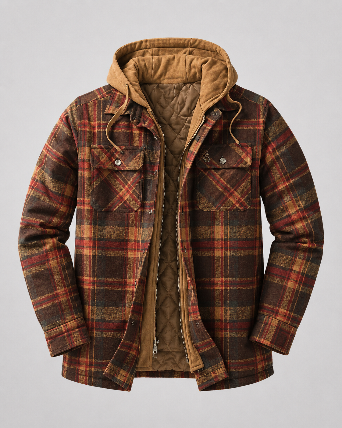 Kariertes Overshirt mit Kapuze für vielseitige Alltagslooks