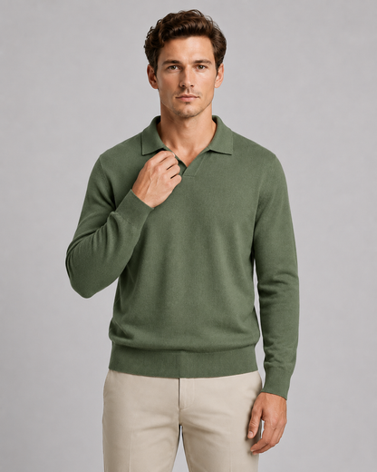 Herren-Strickpullover mit geripptem Saum und langen Ärmeln