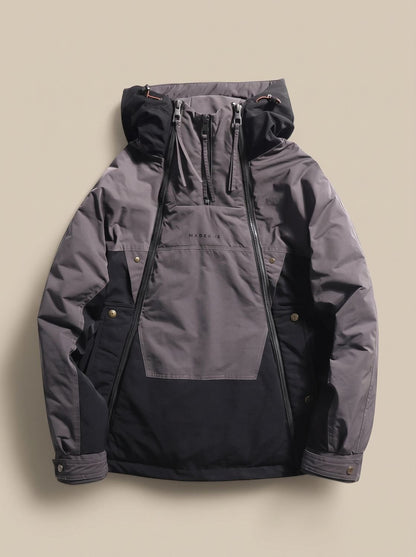 Men's Quilted Half-Zip Hooded Jacket