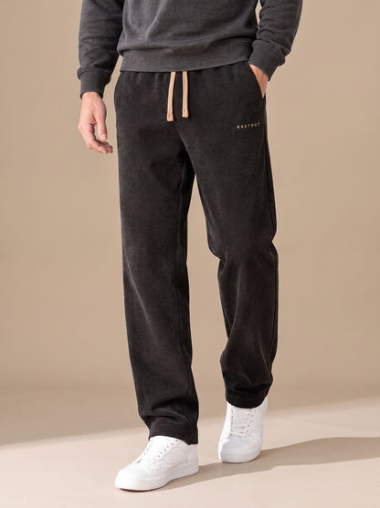 Herren-Cordhose aus Cord mit geradem Bein und Kordelzug an der Taille