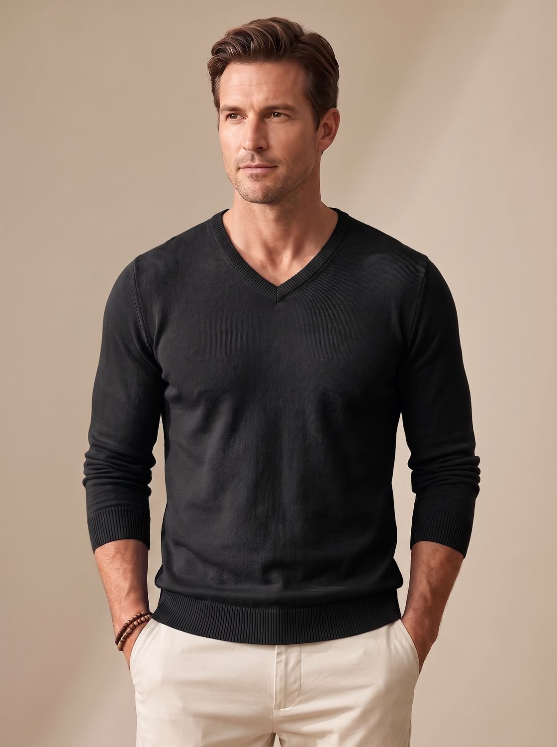 Feinstrickpullover für Herren mit elastischem Stretchmaterial