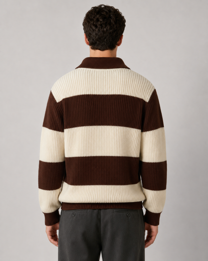 Herrenpullover aus Strick mit klassischem Streifenmuster
