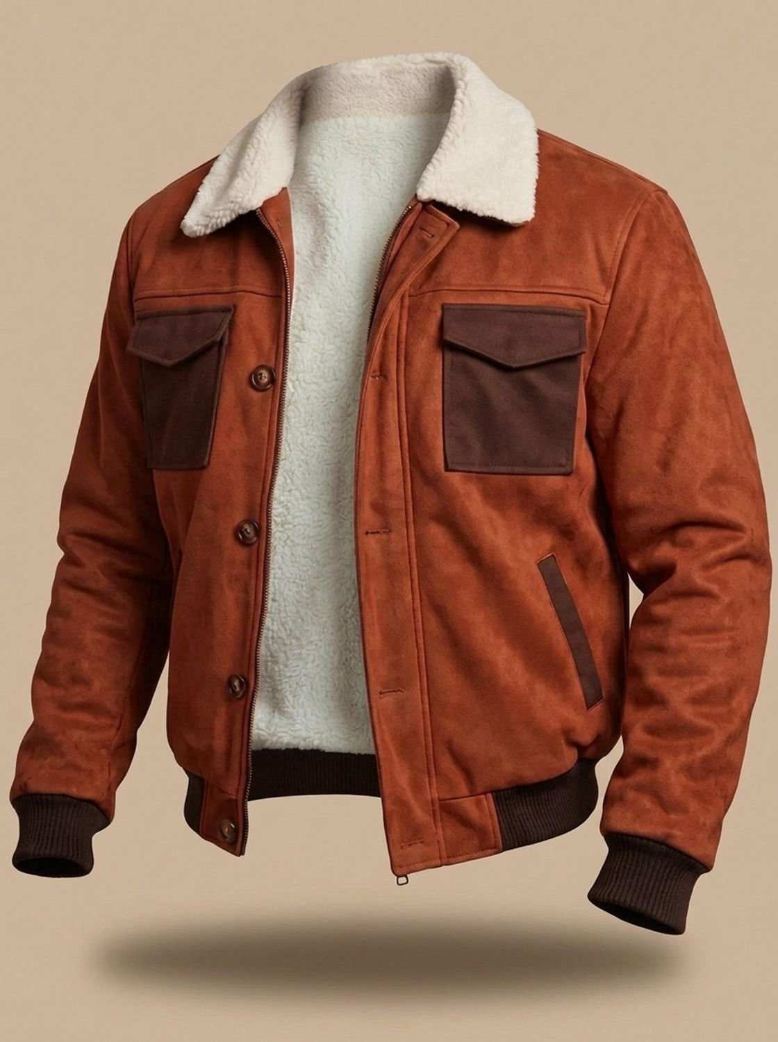 Herrenjacke im lässigen Vintage-Stil mit gerippten Bündchen
