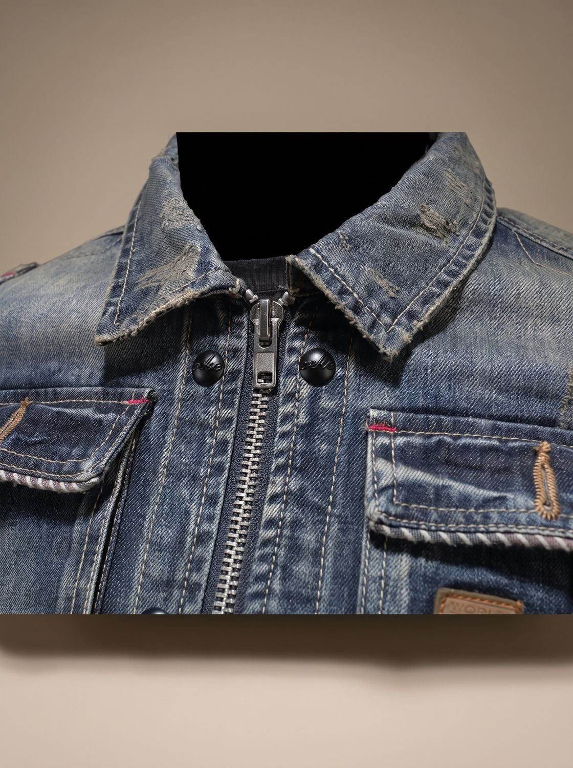 Herrenjacke aus Denim mit markanter Vintage-Waschung für Alltagslooks