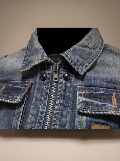 Herrenjacke aus Denim mit markanter Vintage-Waschung für Alltagslooks