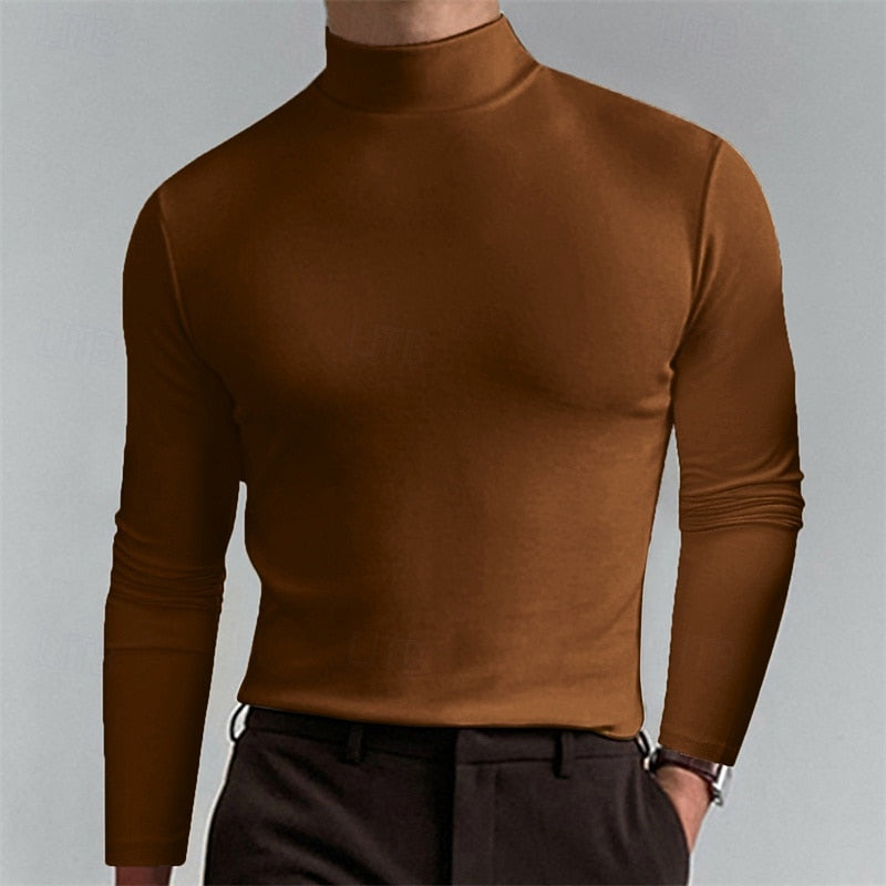 Klassisches Rollkragenshirt Mit Schlanker Passform