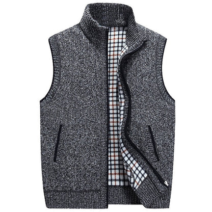 Men's Knit Vest With Stand-Up Collar