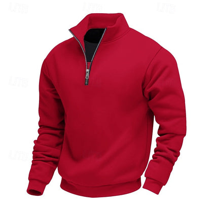 Men's Troyer Sweater With Short Zipper