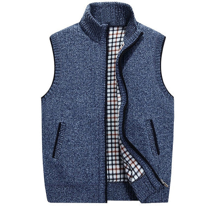 Men's Knit Vest With Stand-Up Collar