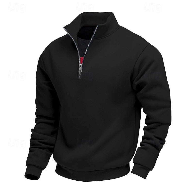 Men's Troyer Sweater With Short Zipper