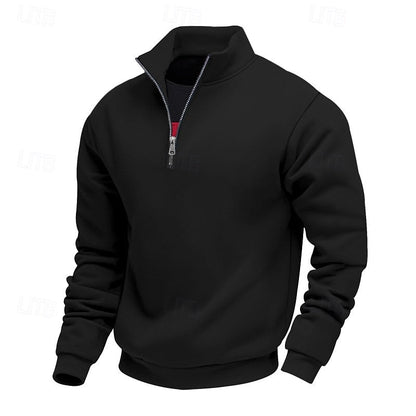 Men's Troyer Sweater With Short Zipper