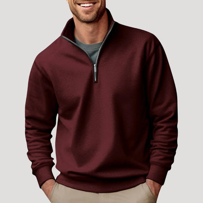 Herren Viertelzip Pullover Klassischer Schnitt