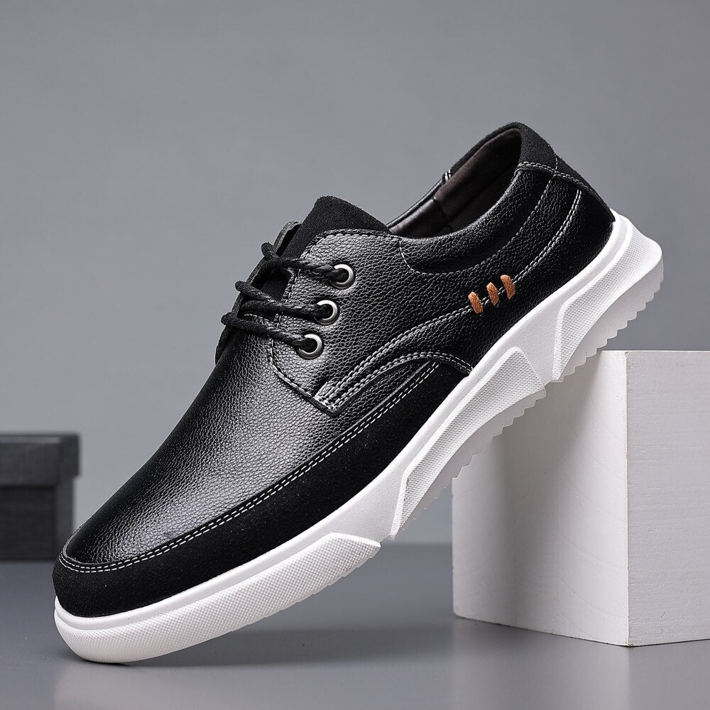 Herren-Oxford-Lederschuhe aus Leder mit glanzvollem Finish
