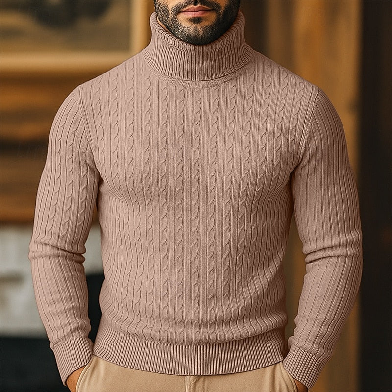 Strickstruktur des Herrenpullovers in einer detailreichen Ansicht