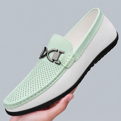 Herren Loafer aus Leder mit Metall-Detail, Ansicht von oben