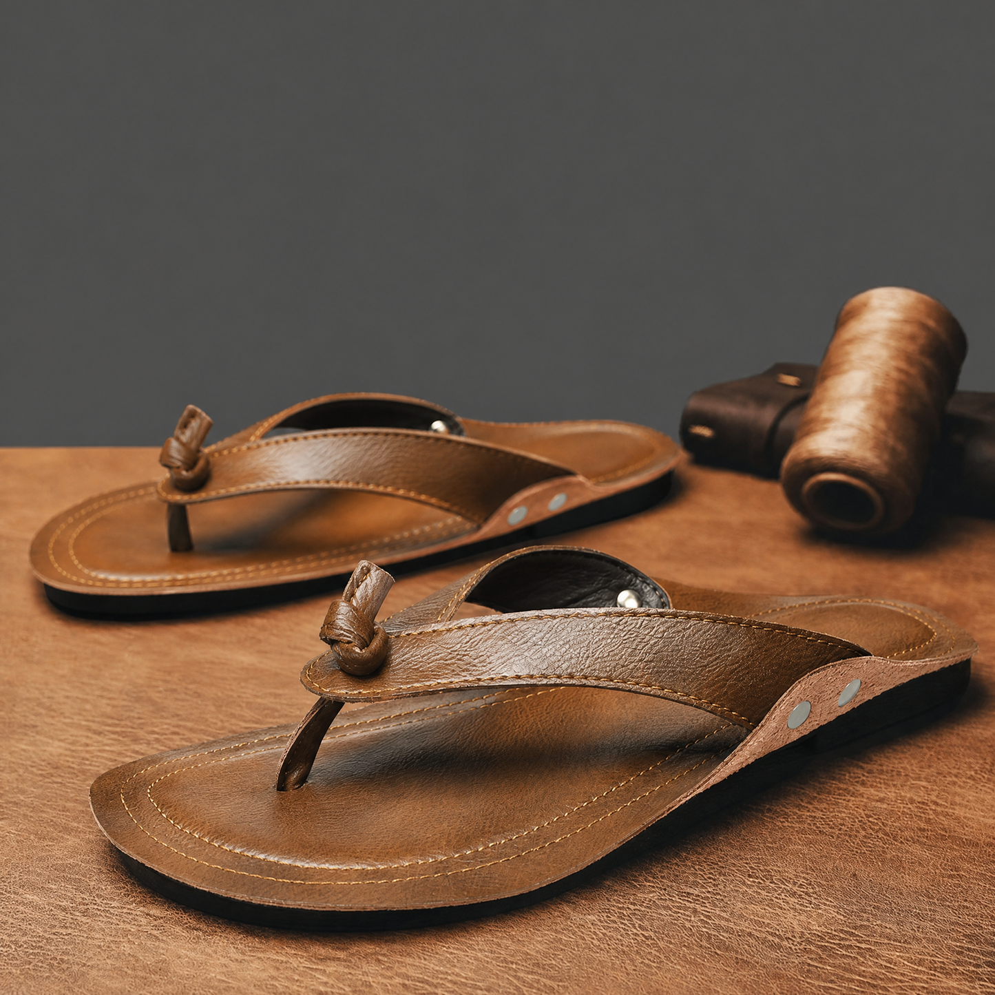 Damen Ledersandalen mit offenem Design von der Seite