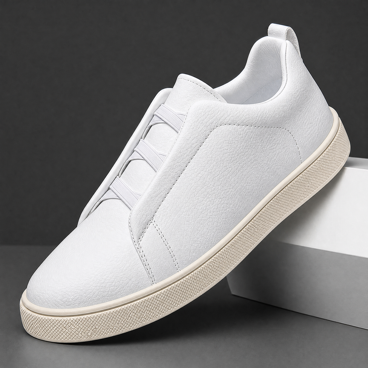 Leder Sneaker Mit Stretchschnürung