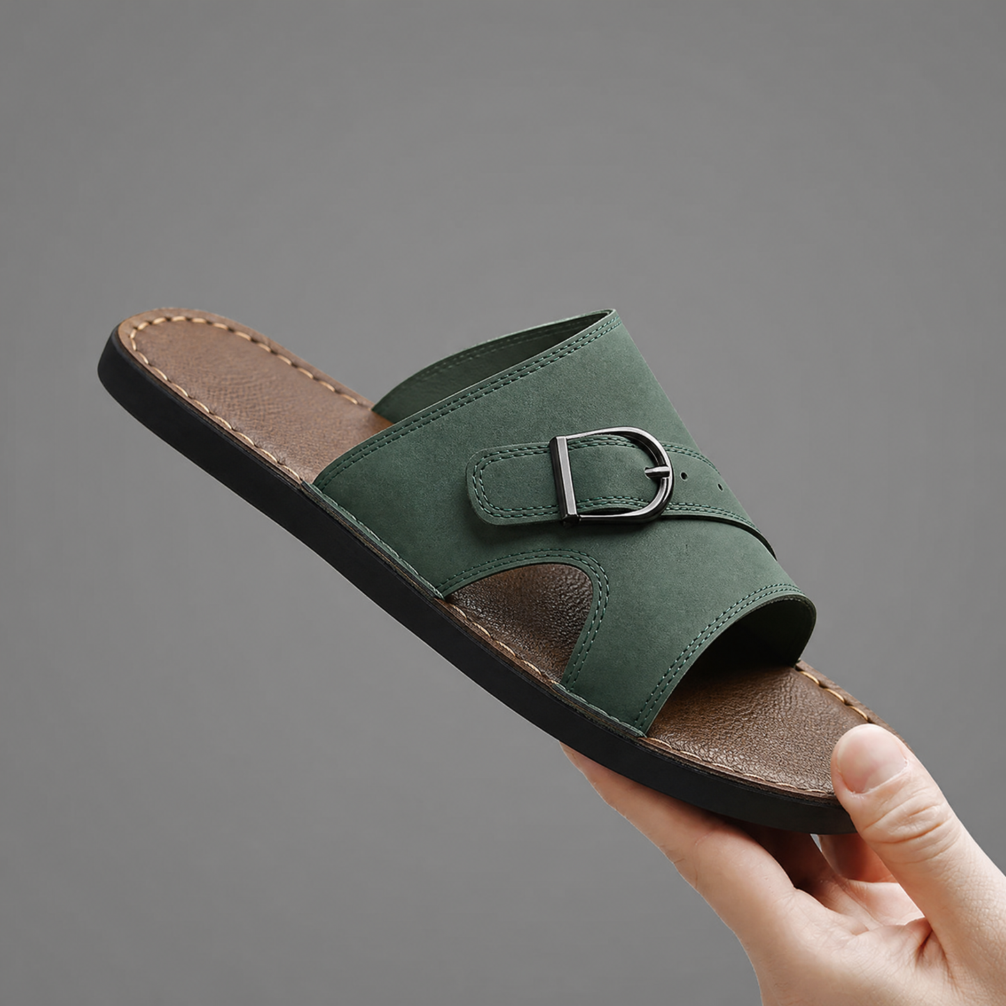 Herren Ledersandalen mit Kreuzriemen, Ansicht von hinten