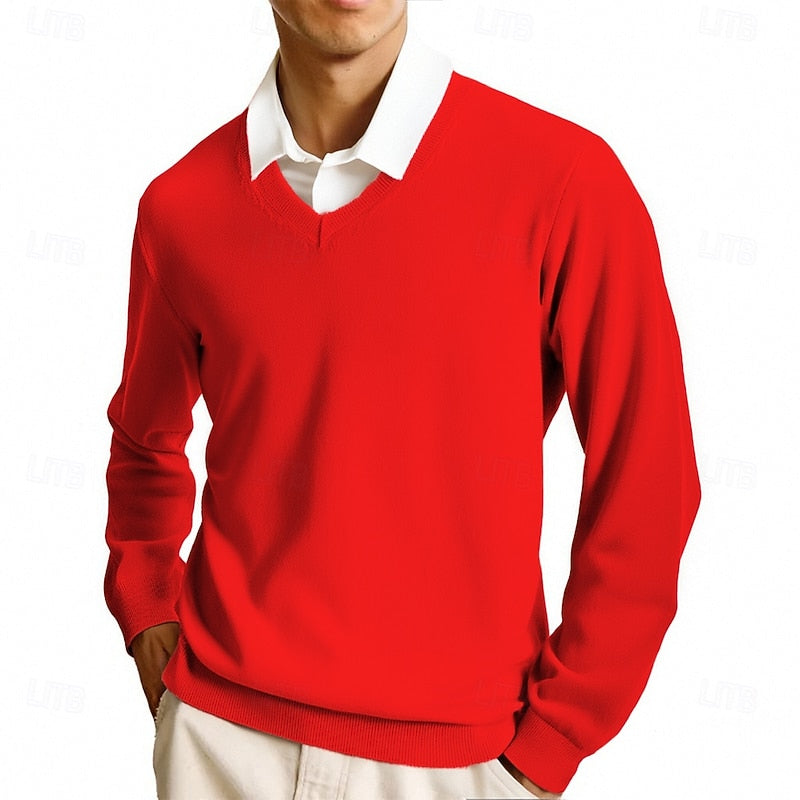 Herren Pullover Mit V Ausschnitt Aus Feinstrick
