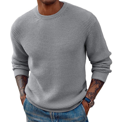Rippstrickpullover Mit Rundhalsausschnitt