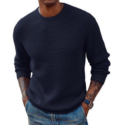 Rippstrickpullover Mit Rundhalsausschnitt