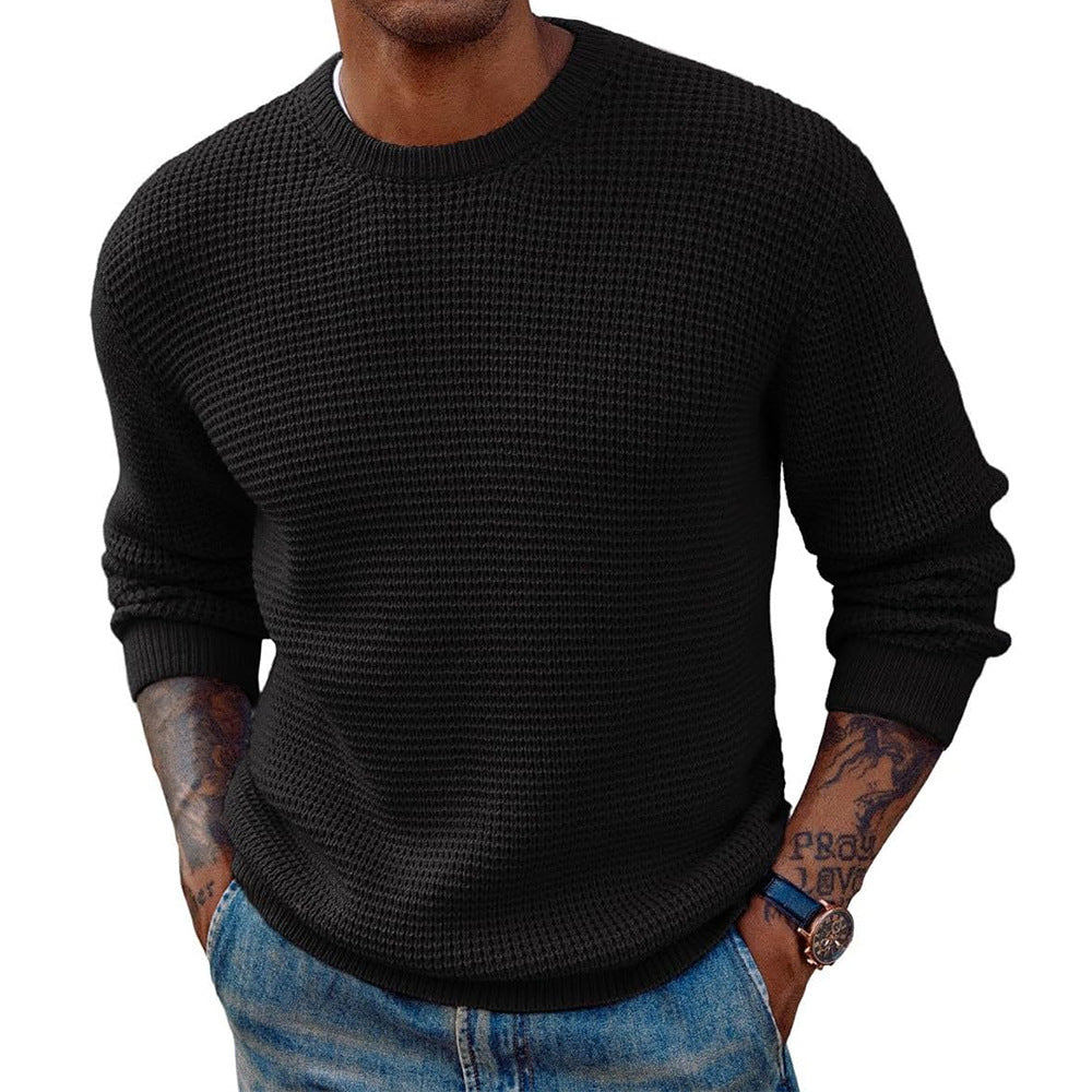 Nahaufnahme des weichen Rippstrickgewebes am Pullover