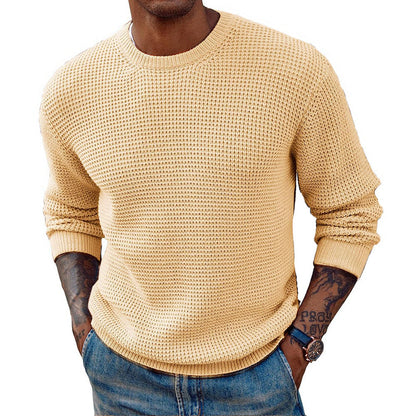 Rippstrickpullover Mit Rundhalsausschnitt