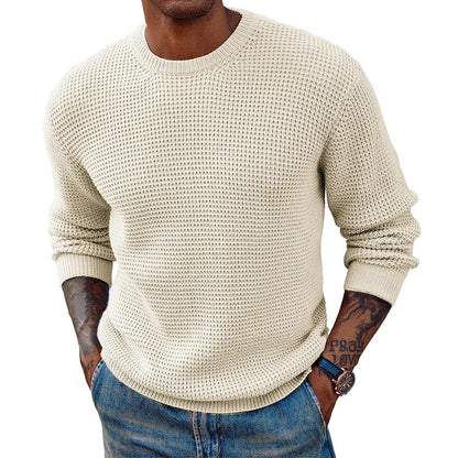 Rippstrickpullover Mit Rundhalsausschnitt