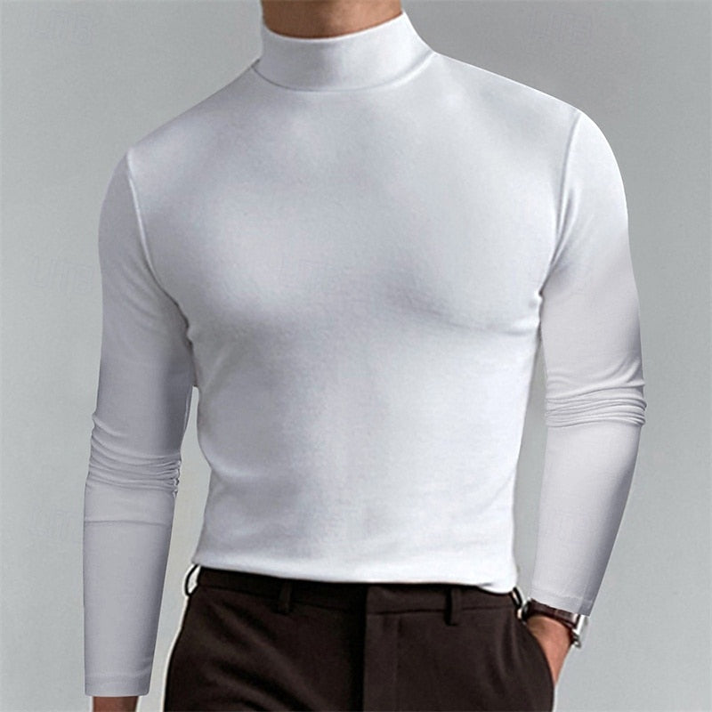 Klassisches Rollkragenshirt Mit Schlanker Passform