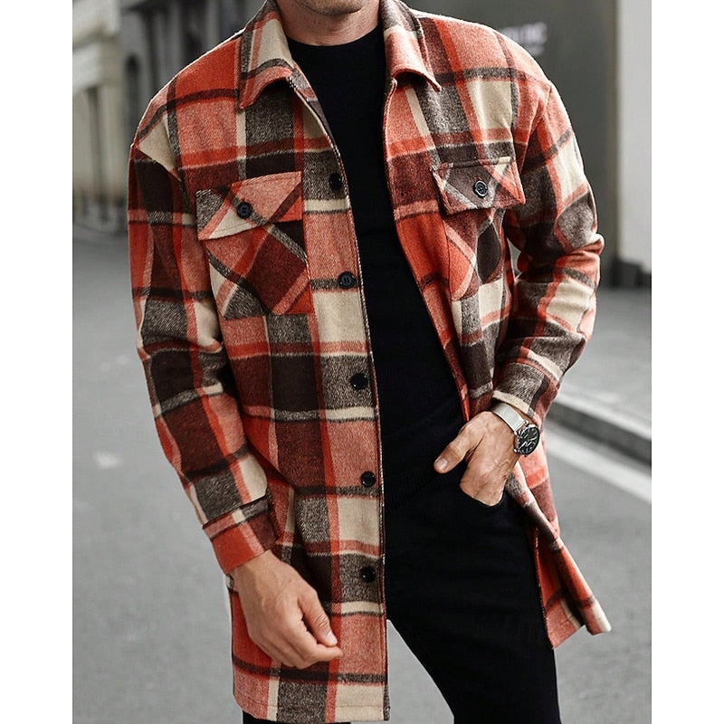 Karierte Hemdjacke im Overshirt-Stil für Herren in der Vorderansicht