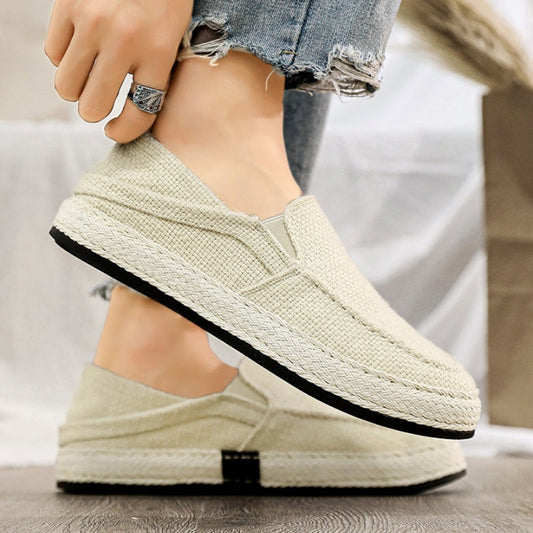 Herren Slip-on Canvas Schuhe mit flacher Sohle, Vorderansicht